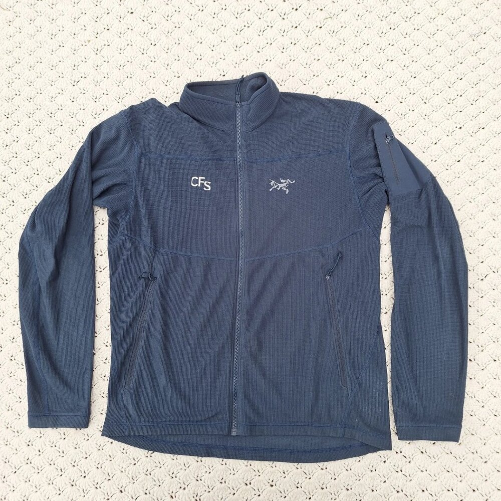 Arcteryx Mens Delta LT Jacket Polartec Full Zip Waffle Grid Fleece Jacket Medium